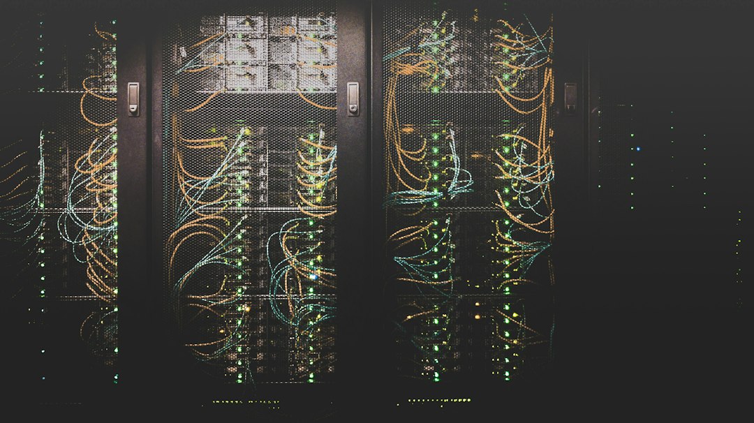 Server racks and high-speed network cabling in an enterprise data center affected by PHP remote execution vulnerabilities