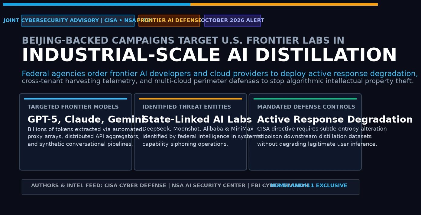 CISA, NSA, and FBI Joint Cybersecurity Advisory on Frontier AI Distillation Exfiltration